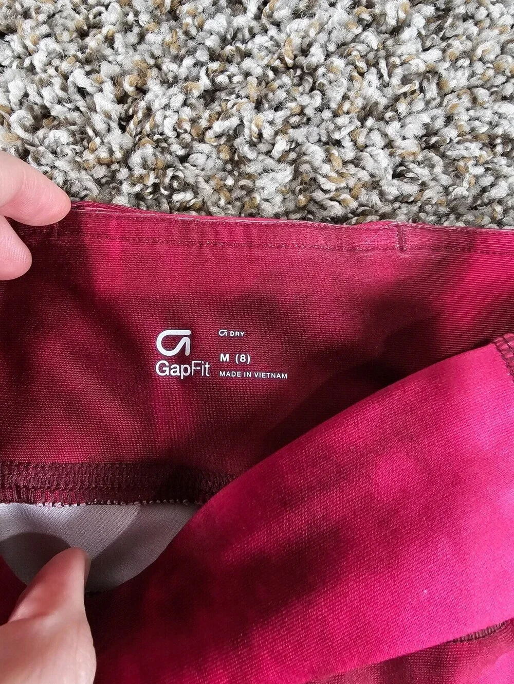 Gap Fit Girls Sz M Athletic Leggings Dark Pink Tie Dye Print
